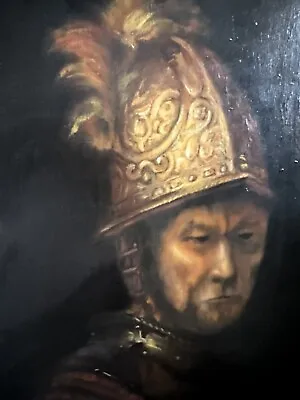 Oil Painting Portrait Of Man In Golden Helmet - Signed Bottom Left • £48
