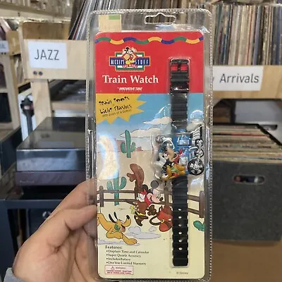 Disney Mickey Mouse Pluto Train Quartz Watch Band Stuff For Kids Toy Railroad U2 • $25