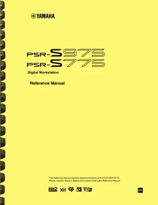 Yamaha PSR-S975 PSR-S775 Workstation Keyboard OWNER'S MANUAL • $34.18