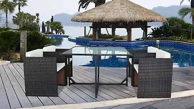 £299.99 • Buy Rattan Garden Dining Outdoor Cube Set Conservatory Patio Table Chair Brown