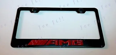 3D AMG Mercedes Benz Red Emblem Stainless Steel License Plate Frame Rust Free • $16.95