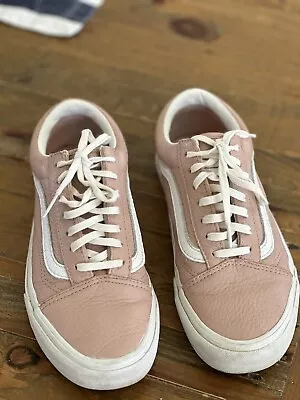 Vans Old Skool - Pink/Marshmallow/Off White Leather US Women 7.5 / EU 38 EUC • $45