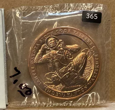 Santee Dakota Sioux Code Talkers Us Mint Medal Bronze 1.5  365 • $19.95