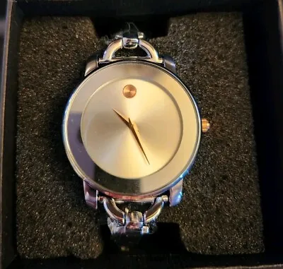 NWOT - Minimalist Rose Gold & Silver Bangle Watch [Movado Style] • $55