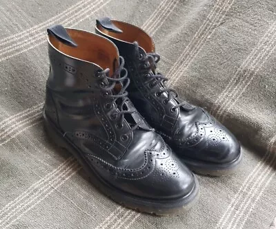 RARE Dr. Martens Black Brogue AFFLECK Boots MENS Size 10 • £65