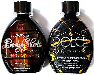 Ed Hardy Body Shots HOT Tingle Tanning Bed Lotion & DOLCE Black Extreme Bronzer • $49.99