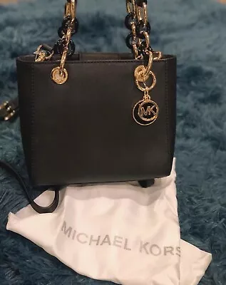 Brand New -- MICHAEL KORS Cynthia Extra Small Leather Satchel - Black • $158