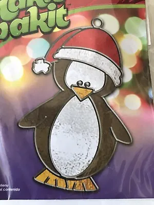 Makit &bakit Large Christmas Penguin Wearing A Santa Hat Suncatcher Ornament Kit • $15.99