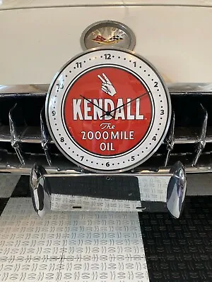 Vintage Style KENDALL Gas And OIL Round Clock (12  INCH) NEW With GLASS FACE • $29.99
