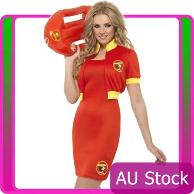 Licensed Ladies Baywatch Costume Lifeguard Beach Patrol Babe Fancy Dress Outfits • $35.14