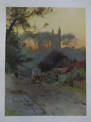 £7.99 • Buy Original Edwardian 1909 HAMPSHIRE Print - Winchester College Tower, Wilfrid Ball