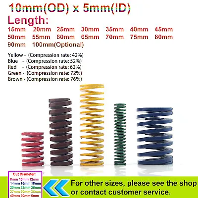 £1.74 • Buy Compression Spring Light/Heavy Load Duty Mould Die Spring 15-100mm Long Compress