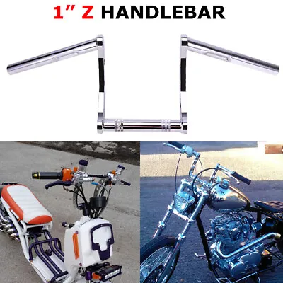 $52.20 • Buy 1  Chrome Handlebars Motorcycle Drag Z Bar 8  Rise Ape Hangers For Harley Honda