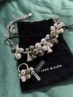Statement Karen Millen Swarovski Bracelet And Ring New • £50