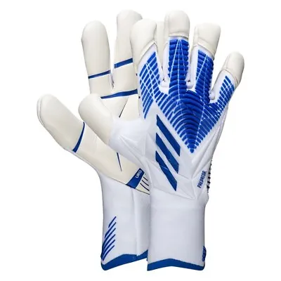 Adidas Predator Edge Hybrid Pro Goalkeeper Gloves / White Blue / RRP £100 • £35.25