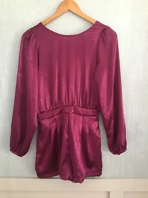 Motel Ladies Plum Silky Occasion Playsuit Size Small New With Tags • $18.65