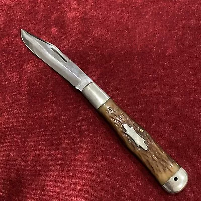 Vintage Winchester Trademark USA. 1920 Folding Hunter Knife Jigged Bone Scal • $575