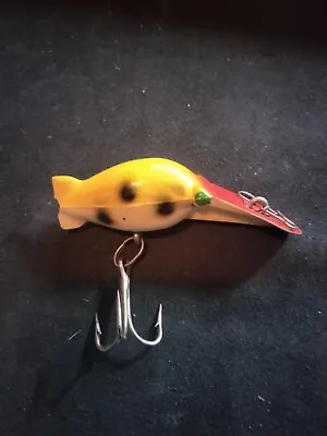 Vintage Luhr-jensen Eddie Pope Hot Shot 3 Fishing Lure Yellow/black Dots Vgc • $9.90
