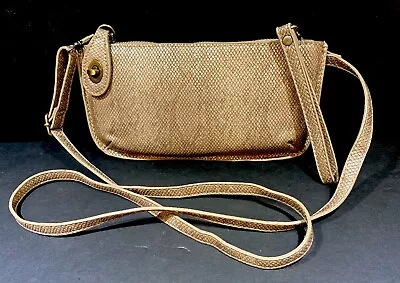 Joy Susan Mini Crossbody Wristlet Clutch Bag Purse Metallic Faux Leather 9x5” • $15.99