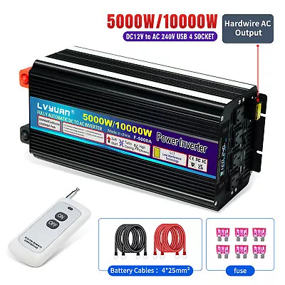 5000W 10000W Power Inverter DC 12v To AC 240v Car Converter Remote Control USB • $349.99