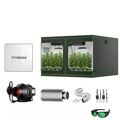 VIVOSUN Grow Tent Complete Kit96 X96 X80  Growing Tent W/ VS1000 Led Grow Light • $367.19