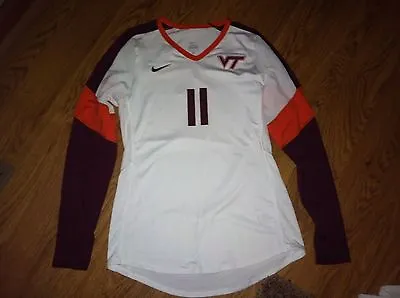 Nike Virginia Tech Hokies Volleyball Game Worn White Jersey #11 • $29.99