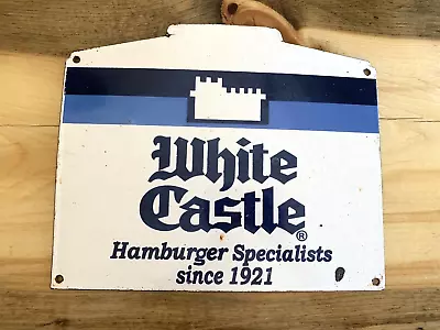 Vintage White Castle Fast Food Burger Restaurant Pump Gas Station Porcelain Sign • $0.99