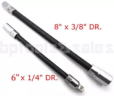 2pc Flexible Socket Extension 1/4  X 6  & 3/8  X 8  Long Ratchet Set Flex Tool • $10.99