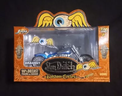 2004 Von Dutch Dragnut Blue & Silver Kustom Bike 1:18 Scale Motorcycle And Case • $9.99