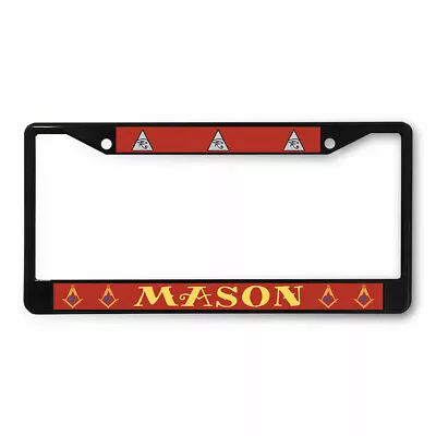 Metal License Plate Frame Vinyl Insert Mason Logo Business Masonry D • $17.99