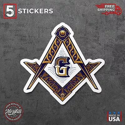 Masonic Freemason Logo Vinyl Decal 5 Stickers • $12.99