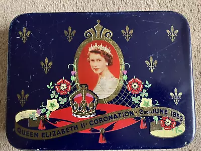 Vintage Cadburys Tin Royal Souvenir Queen Elizabeth 11 Coronation 1953 Royalty • £4.99