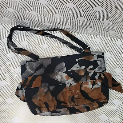 Yakima's Bag Lady Purse Black Gray Brown Quilted Batik Purse Handmade Medium  • $24