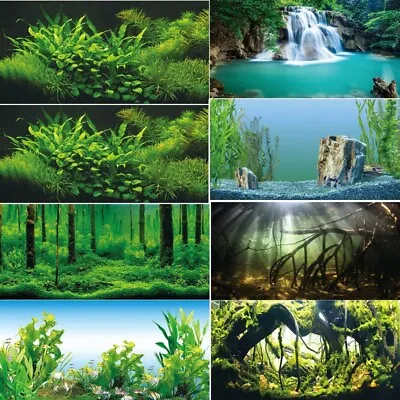 $13.67 • Buy 1pc HD 3D Fish Tank Background Sticker Landscape Poster Home Aquarium Decoration