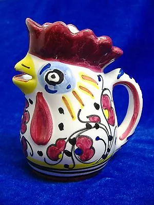 Mario Sambuco Italian Pottery Majolica Rooster Creamer Hand Painted 4.75” • $19.95
