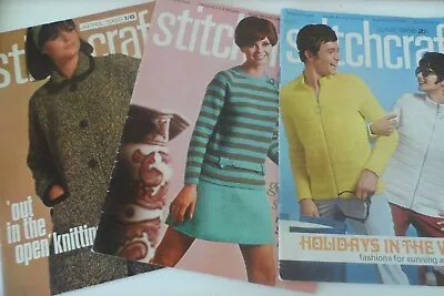 £12.50 • Buy 3 X 60s Stitchcraft Knitting Patterns Magazines Children Ladies Men Babies