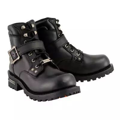 Milwaukee Leather MBM9010W Mens Black 'WIDE-Width' Lace-Up 6-inch Engineer Boots • $132.99