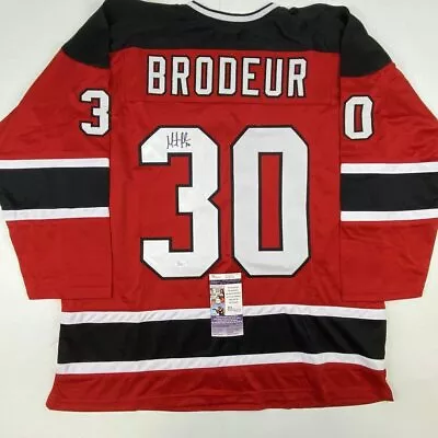 Autographed/Signed MARTIN MARTY BRODEUR New Jersey Red Hockey Jersey JSA COA • $249.99