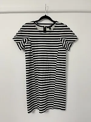 J.Crew Black And White Striped Short Sleeve Dress Size XS (AU 6) • $15