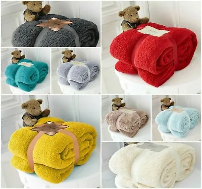 £13.97 • Buy Teddy Bear Fleece Throw Over Bed Large Bedspread Soft Cuddly Warm Sofa Blanket