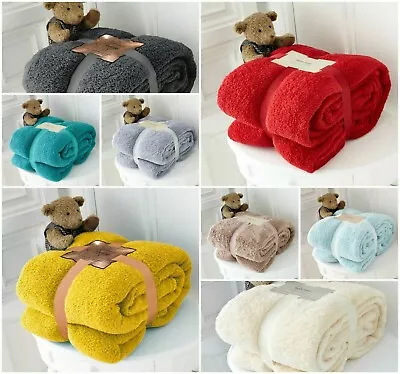 £13.97 • Buy Teddy Bear Fleece Throw Over Bed Large Bedspread Soft Cuddly Warm Sofa Blanket