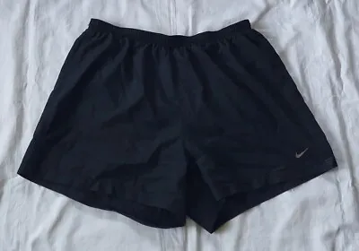 Mens NIKE RUNNING Shorts Sze Large Black Good Clean Condition #051 • $19.99