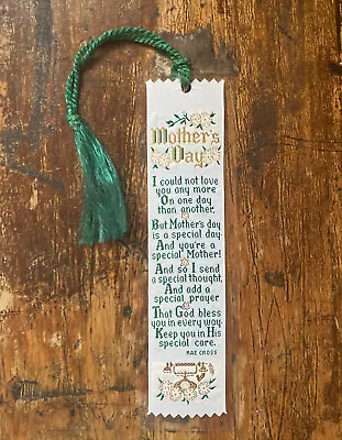 Vtg 1970's MOTHER'S DAY Rotary Telephone Rae Cross Ribbon Woven Bookmark RARE! • $14.99