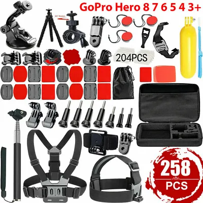 $32.99 • Buy 258pcs Accessories Pack Case Chest Head Floating Monopod GoPro Hero 7 6 5 4 3 AU