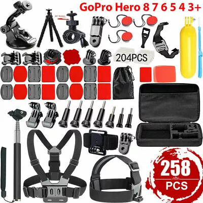 258pcs Accessories Pack Case Chest Head Floating Monopod GoPro Hero 7 6 5 4 3 AU • $32.99