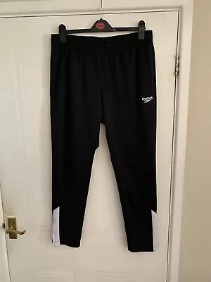 Reebok Classic Track Pants Large Black Tracksuit Bottoms 2019 GC • £15.95