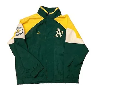 Vintage 90s Apex One Oakland A’s Athletics Windbreaker Jacket Men’s Large L MLB • $50
