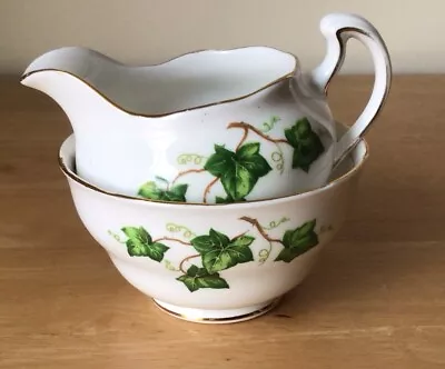 Colclough  Ivy Leaf - Milk Jug & Sugar Bowl - Very Good Used Condition • £4.99