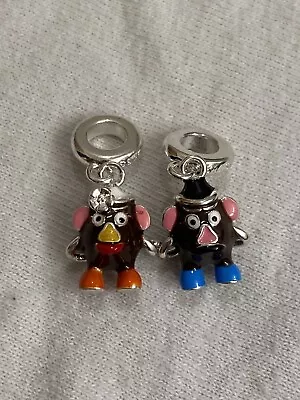 Toy Story! Mr And Mrs Potato Head 925 Sterling Silver Charms 2pc Set • $25