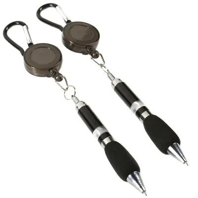 2x RETRACTABLE CLIP ON PENS Nurse/Doctor Carabiner Key Chain Lanyard Stationery • £6.03